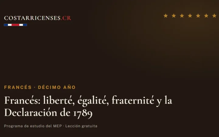 Francés: liberté, égalité, fraternité y la Declaración de 1789 — Francés, Décimo año