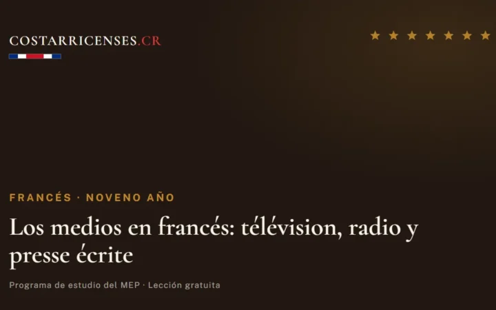 Los medios en francés: télévision, radio y presse écrite — Francés, Zapandí (Noveno año)