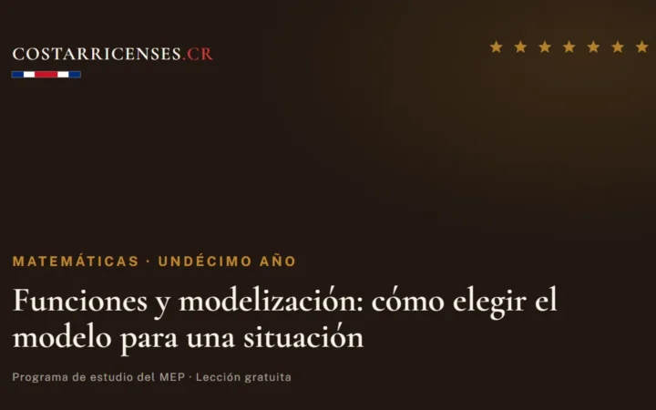 Funciones y modelización: cómo elegir el modelo para una situación — Matemáticas, Undécimo año