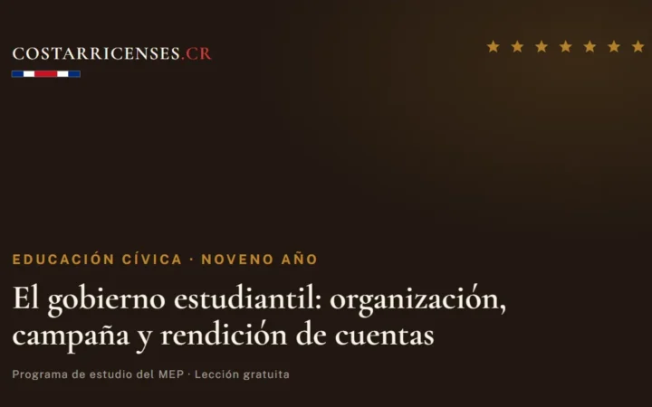 El gobierno estudiantil: organización, campaña y rendición de cuentas — Educación Cívica, Zapandí (Noveno año)