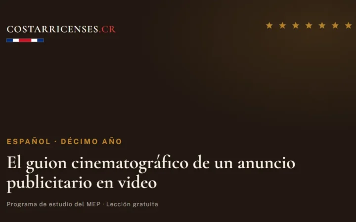El guion cinematográfico de un anuncio publicitario en video — Español, Décimo año