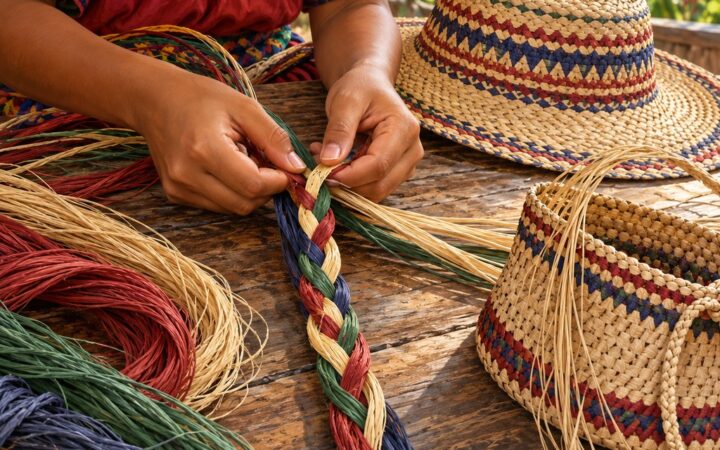 Ilustración: Hilo, trenzas, chácara y sombrero ngäbe-buglé