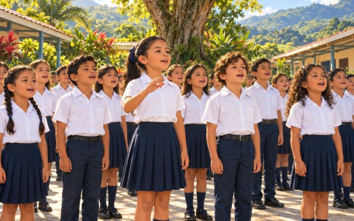 Ilustración: Himno al Árbol, Anexión de Guanacaste y A la Bandera