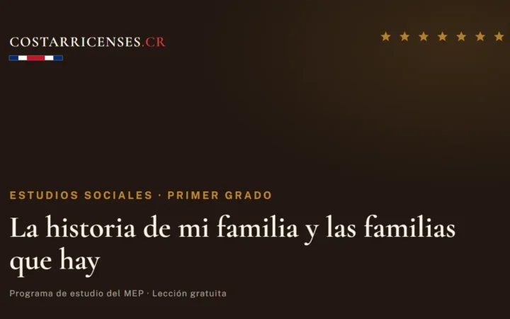 La historia de mi familia y las familias que hay — Estudios Sociales, Primer grado