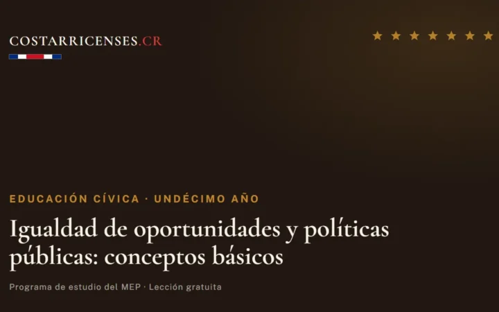 Igualdad de oportunidades y políticas públicas: conceptos básicos — Educación Cívica, Undécimo año