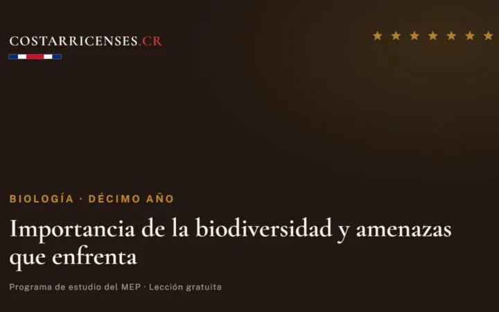 Importancia de la biodiversidad y amenazas que enfrenta — Biología, Décimo año