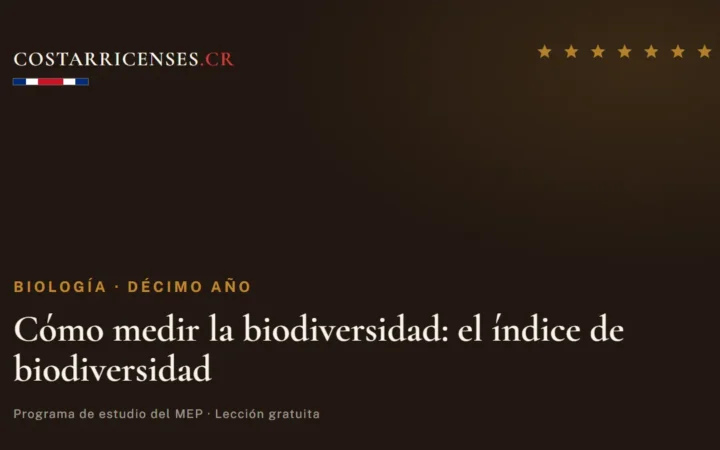 Cómo medir la biodiversidad: el índice de biodiversidad — Biología, Décimo año