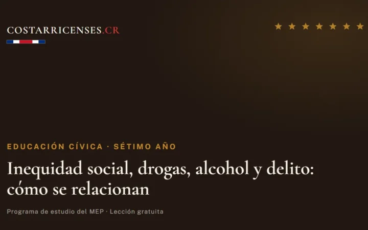 Inequidad social, drogas, alcohol y delito: cómo se relacionan — Educación Cívica, Térraba (Sétimo año)