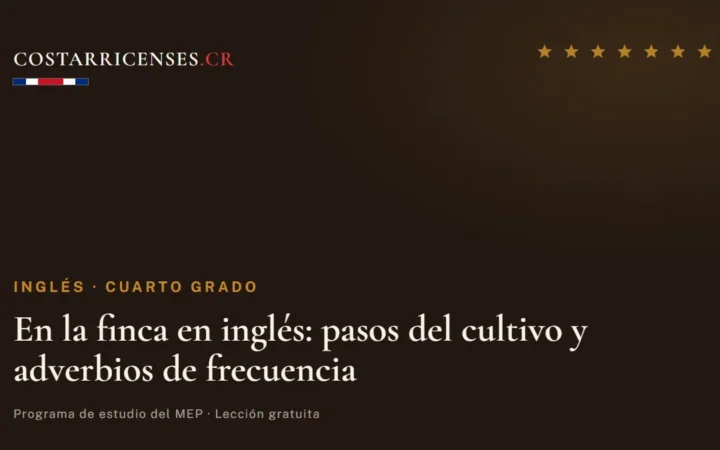 En la finca en inglés: pasos del cultivo y adverbios de frecuencia — Inglés, Cuarto grado