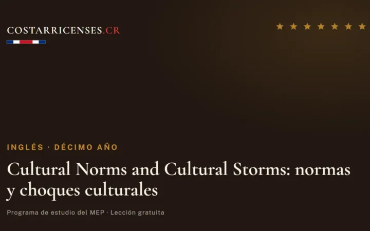 Cultural Norms and Cultural Storms: normas y choques culturales — Inglés, Décimo año