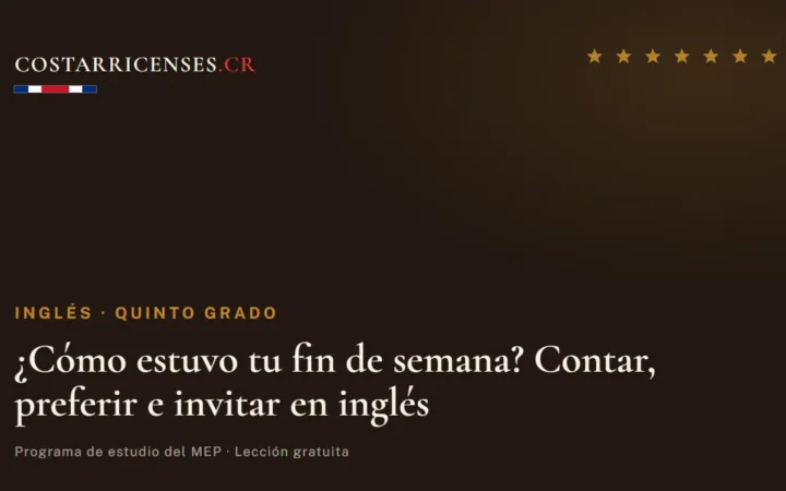 ¿Cómo estuvo tu fin de semana? Contar, preferir e invitar en inglés — Inglés, Quinto grado
