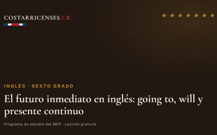 El futuro inmediato en inglés: going to, will y presente continuo — Inglés, Sexto grado