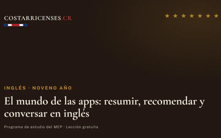 El mundo de las apps: resumir, recomendar y conversar en inglés — Inglés, Zapandí (Noveno año)