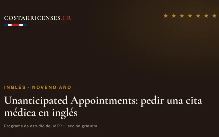 Unanticipated Appointments: pedir una cita médica en inglés — Inglés, Zapandí (Noveno año)