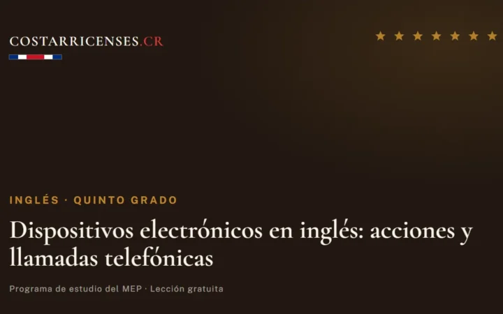Dispositivos electrónicos en inglés: acciones y llamadas telefónicas — Inglés, Quinto grado