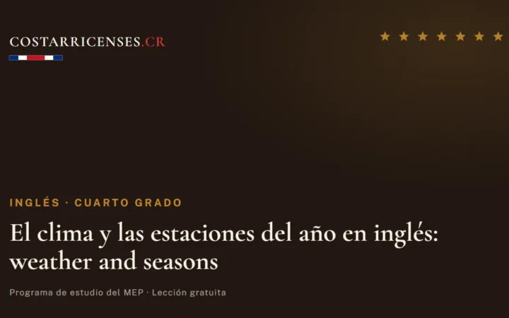 El clima y las estaciones del año en inglés: weather and seasons — Inglés, Cuarto grado