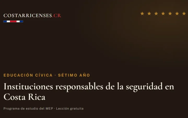 Instituciones responsables de la seguridad en Costa Rica — Educación Cívica, Térraba (Sétimo año)