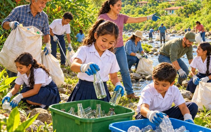 Ilustración: Integración de varones y mujeres: familia, escuela y comunidad