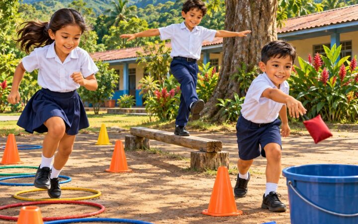 Ilustración: Juegos que combinan correr, equilibrarte y lanzar: cómo crearlos