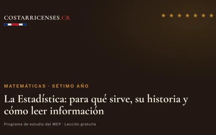 La Estadística: para qué sirve, su historia y cómo leer información — Matemáticas, Térraba (Sétimo año)