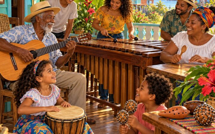 Ilustración: La música costarricense: indígena, tradicional, afrocaribeña y popular