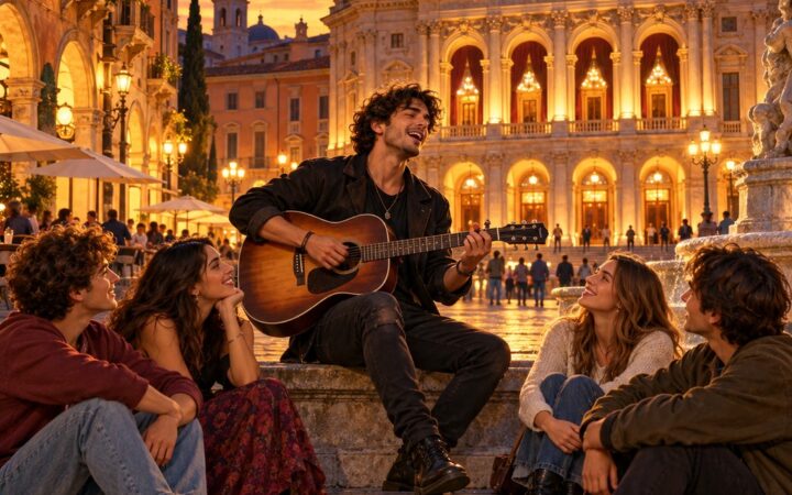 Ilustración: La musica italiana: movimenti musicali e cantanti importanti