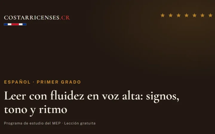 Leer con fluidez en voz alta: signos, tono y ritmo — Español, Primer grado