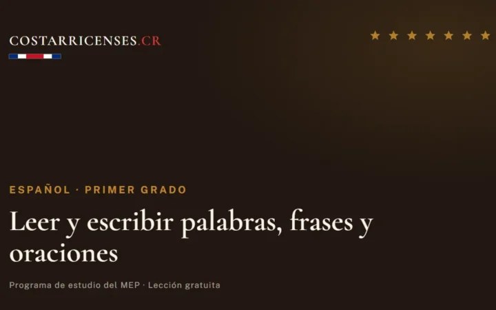 Leer y escribir palabras, frases y oraciones — Español, Primer grado