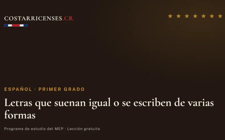Letras que suenan igual o se escriben de varias formas — Español, Primer grado