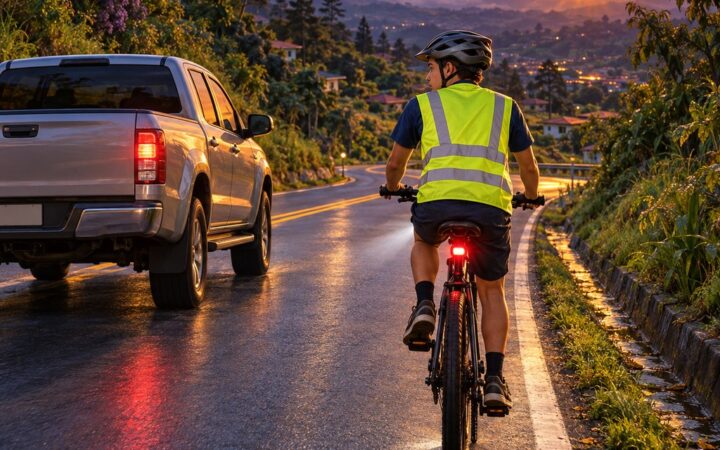 Ilustración: Ley de Tránsito para ciclistas e implementos de seguridad