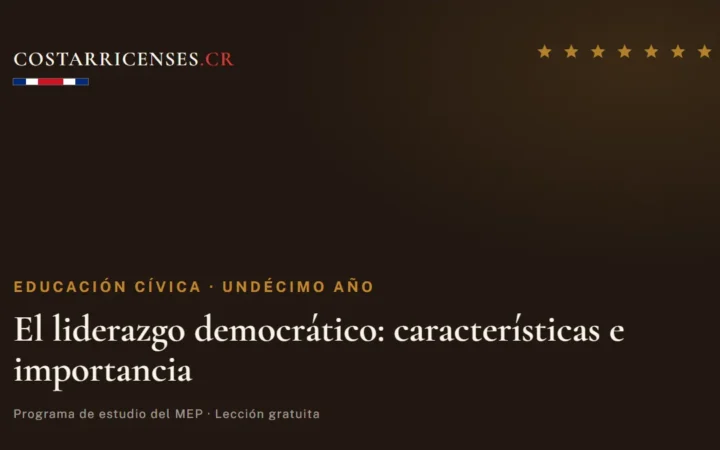 El liderazgo democrático: características e importancia — Educación Cívica, Undécimo año