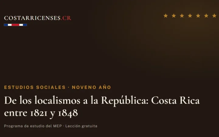 De los localismos a la República: Costa Rica entre 1821 y 1848 — Estudios Sociales, Zapandí (Noveno año)