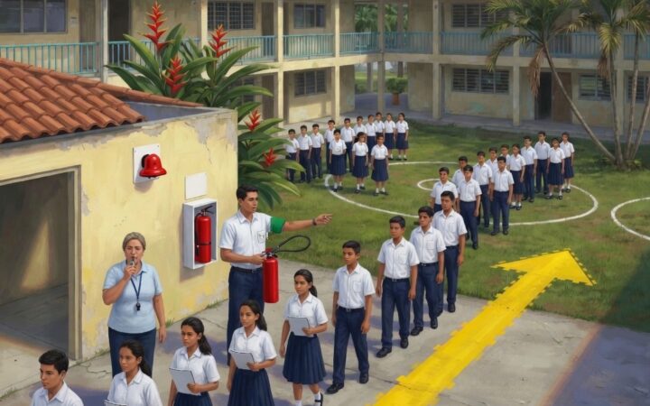 Ilustración: Los comités de gestión del riesgo del colegio y de la comunidad