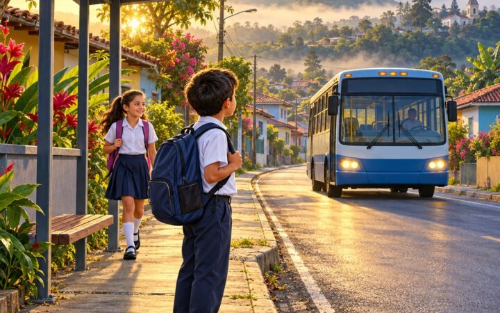 Ilustración: Los medios de transporte en italiano: vado in autobus, a piedi