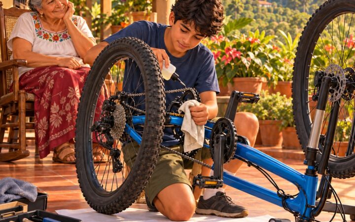 Ilustración: Mantenimiento preventivo de la bicicleta: engrase, ajuste y luces