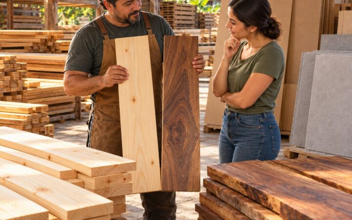 Ilustración: Materiales de carpintería: madera, tableros y fibrocemento