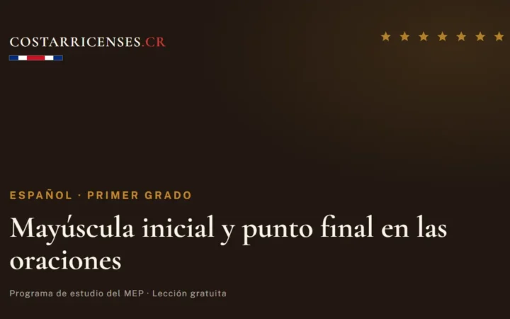 Mayúscula inicial y punto final en las oraciones — Español, Primer grado