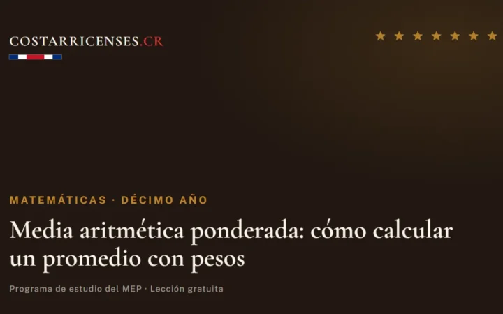 Media aritmética ponderada: cómo calcular un promedio con pesos — Matemáticas, Décimo año