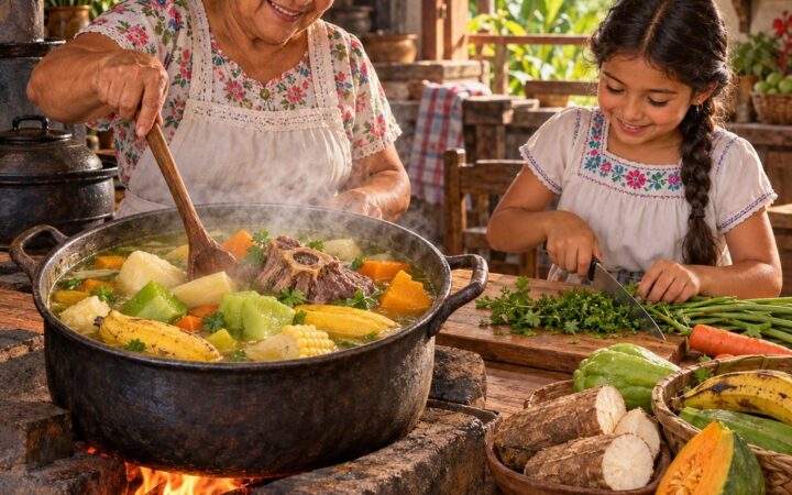 Ilustración: Métodos de cocción y dieta saludable en la cocina tradicional