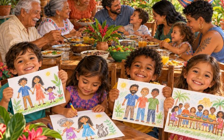 Ilustración: Mi familia en preescolar: tipos de familia, parecidos y diferencias