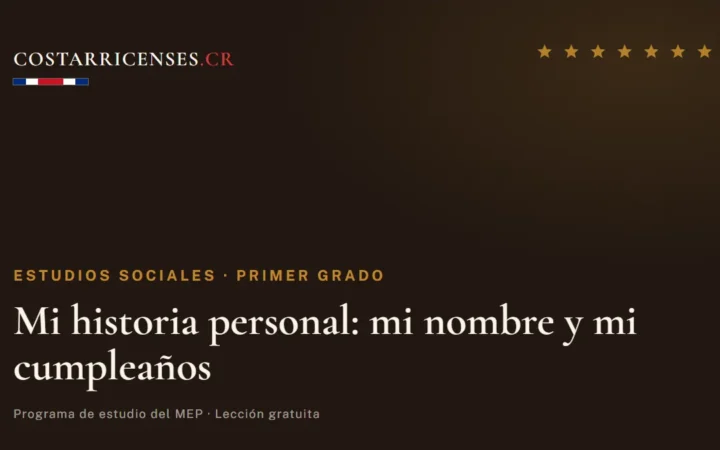 Mi historia personal: mi nombre y mi cumpleaños — Estudios Sociales, Primer grado