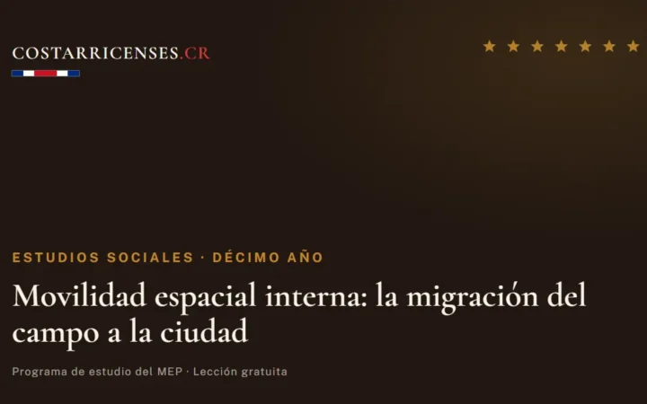 Movilidad espacial interna: la migración del campo a la ciudad — Estudios Sociales, Décimo año