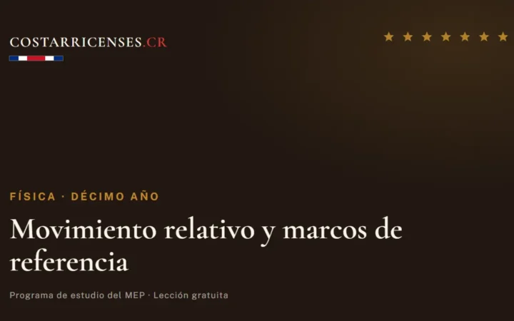 Movimiento relativo y marcos de referencia — Física, Décimo año