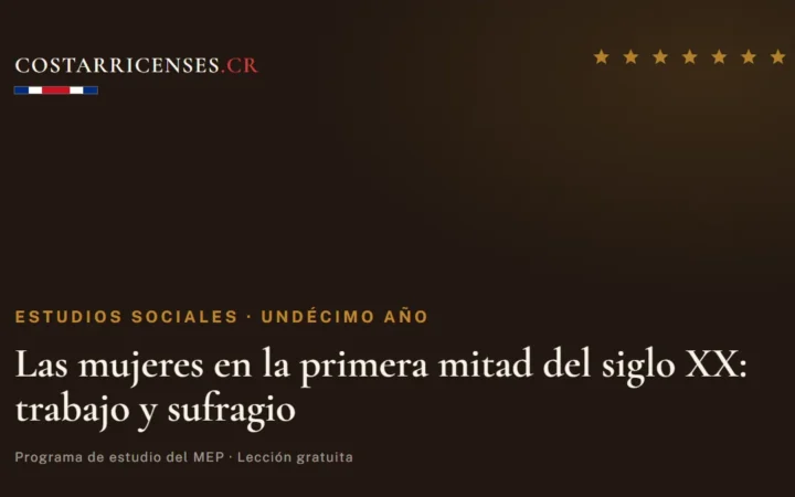 Las mujeres en la primera mitad del siglo XX: trabajo y sufragio — Estudios Sociales, Undécimo año