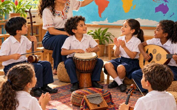 Ilustración: Músicas del mundo: china, africana, árabe y europea