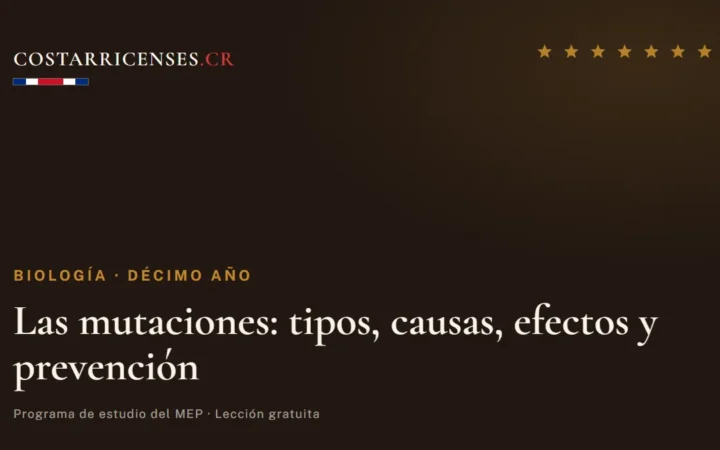 Las mutaciones: tipos, causas, efectos y prevención — Biología, Décimo año