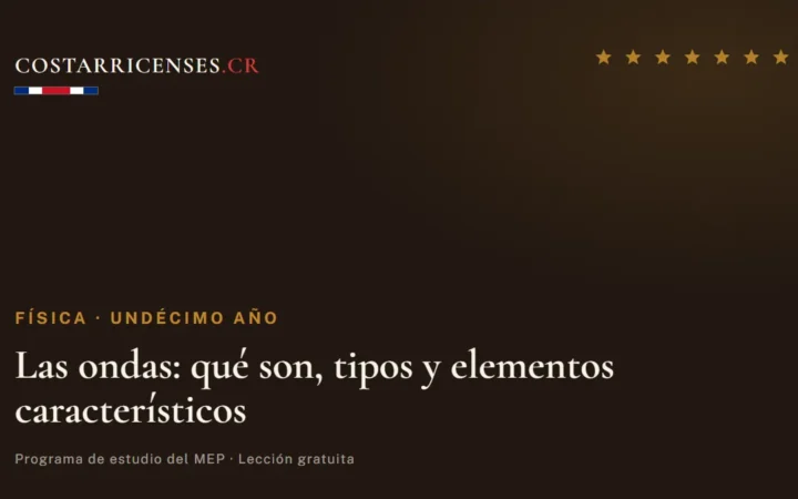 Las ondas: qué son, tipos y elementos característicos — Física, Undécimo año