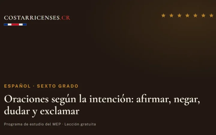Oraciones según la intención: afirmar, negar, dudar y exclamar — Español, Sexto grado