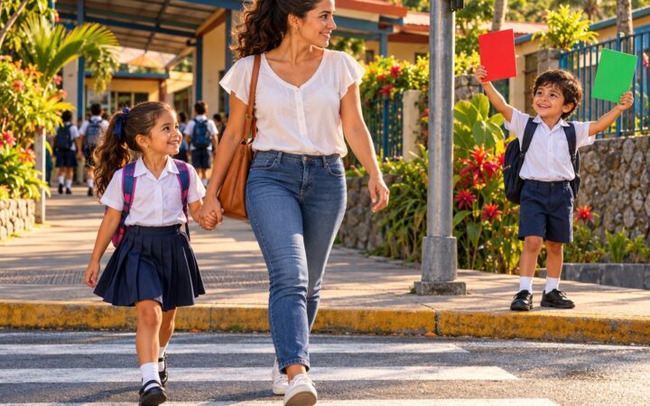 Ilustración: Órdenes y direcciones en inglés: stop, go, turn right, turn left