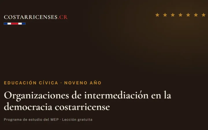 Organizaciones de intermediación en la democracia costarricense — Educación Cívica, Zapandí (Noveno año)